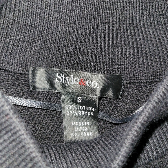 Style & Co Women's Size Small Ribbed  Mock Neck  Sweater  Black Long sleeved NWT - Picture 4 of 14